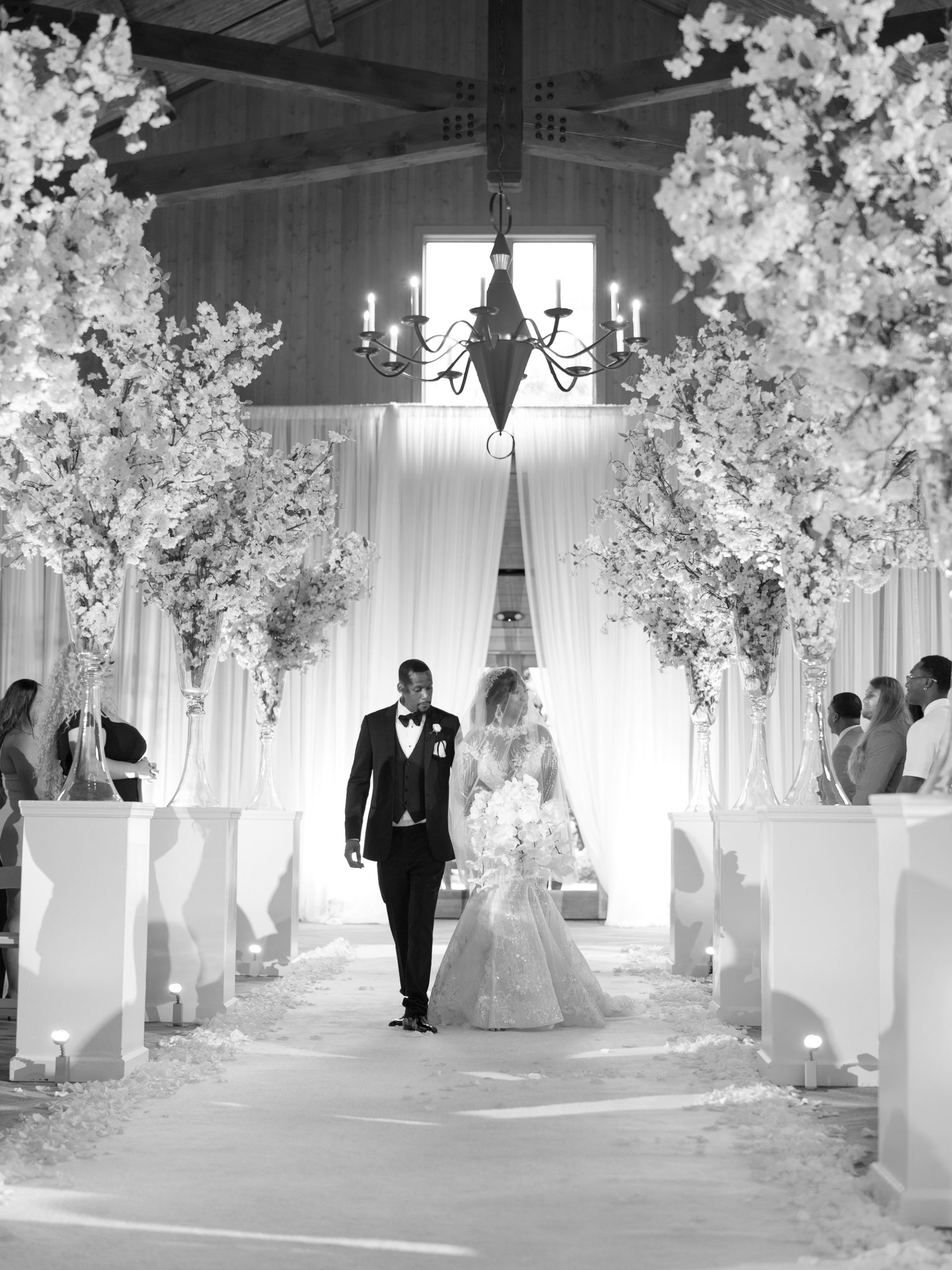 japanese cherry blossom wedding aisle ceremony