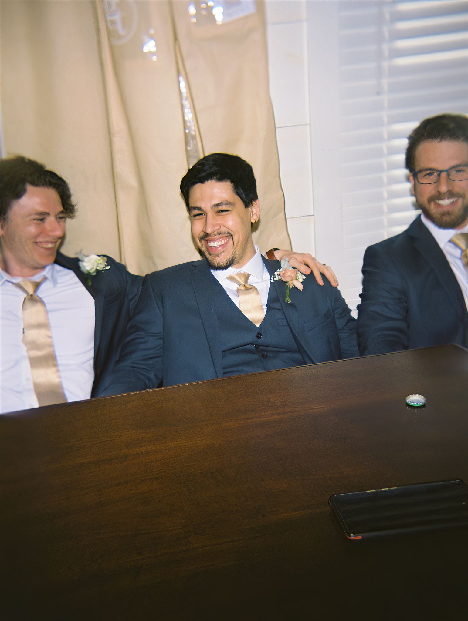 groomsmen laughing Circle B Event Venue Wedding by Hannah Forsberg Fine art destination photography atlanta georgia