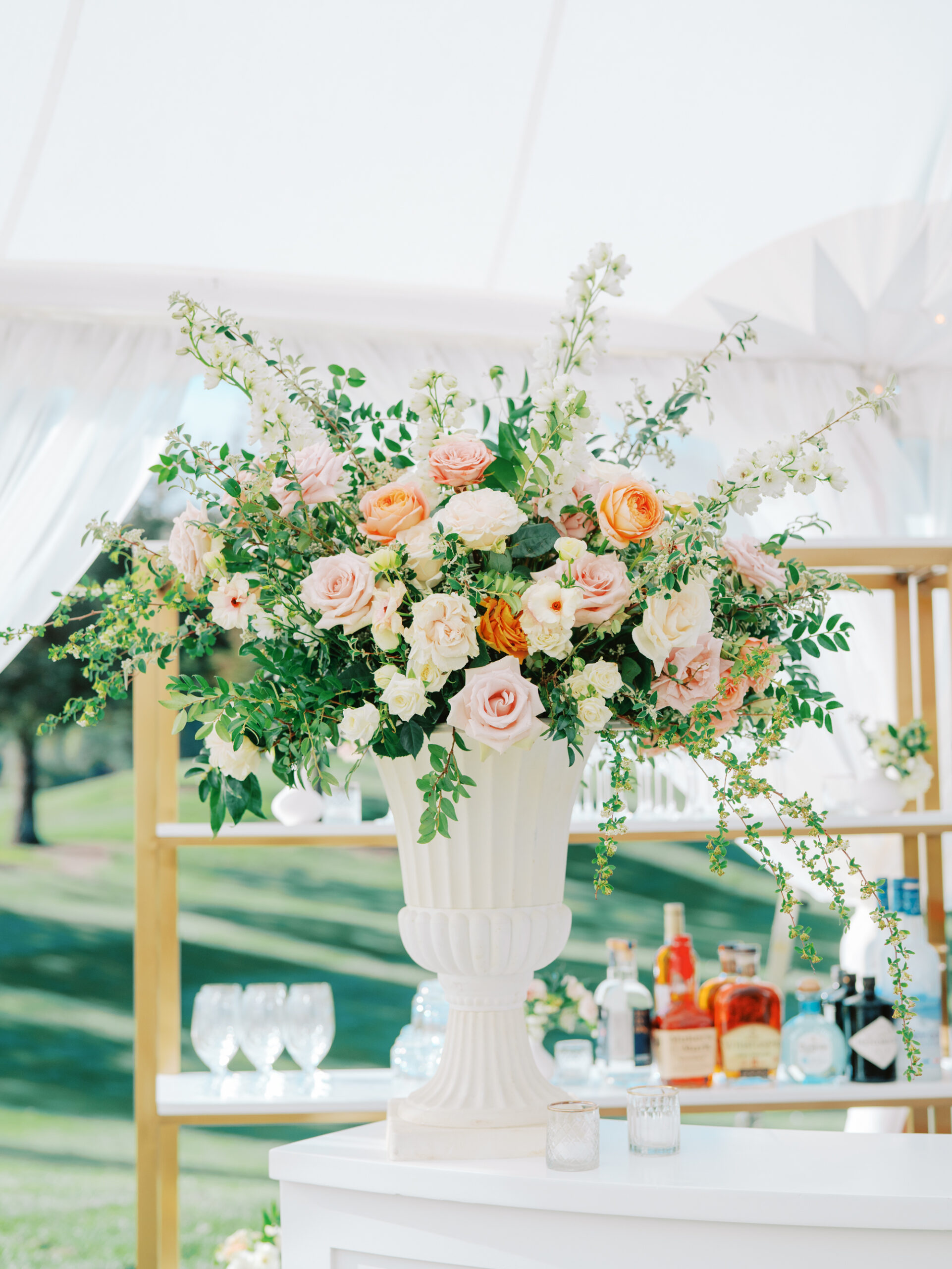 Tented wedding reception at carmel valley ranch