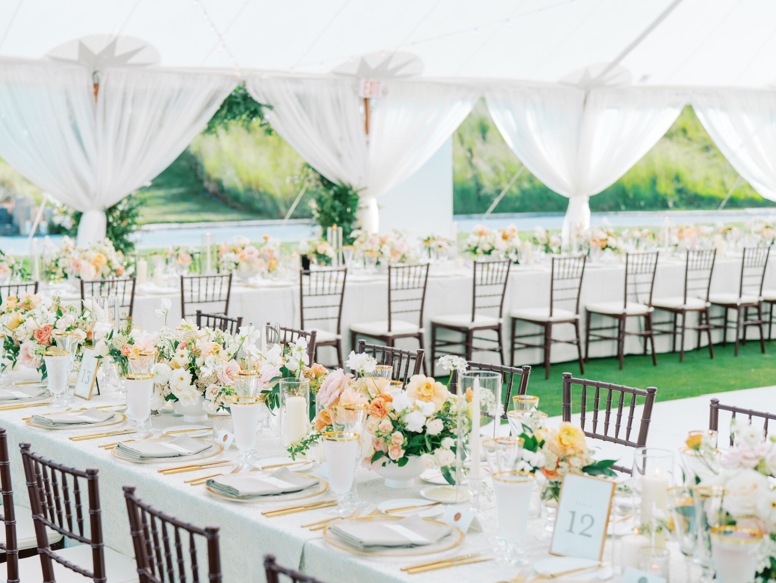 Tented wedding reception at carmel valley ranch